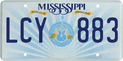 MS license plate LCY883
