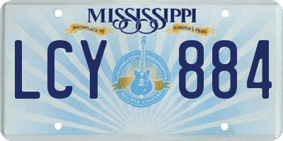 MS license plate LCY884