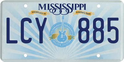 MS license plate LCY885