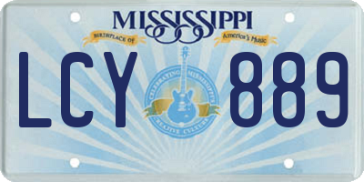 MS license plate LCY889