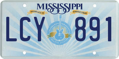 MS license plate LCY891