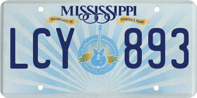 MS license plate LCY893