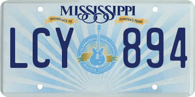 MS license plate LCY894