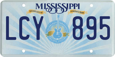 MS license plate LCY895