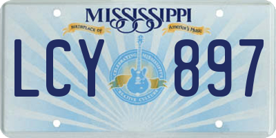 MS license plate LCY897
