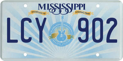 MS license plate LCY902