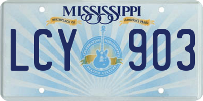 MS license plate LCY903