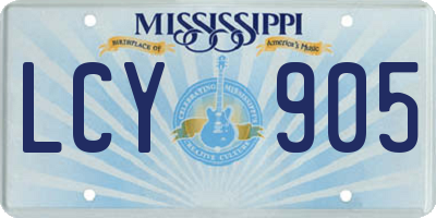 MS license plate LCY905