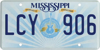 MS license plate LCY906