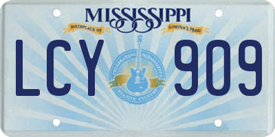 MS license plate LCY909