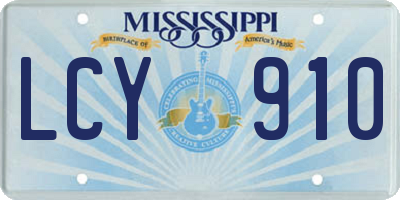 MS license plate LCY910