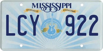 MS license plate LCY922