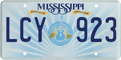 MS license plate LCY923