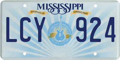 MS license plate LCY924