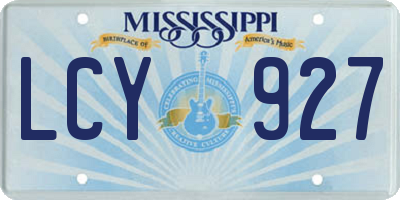 MS license plate LCY927