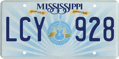 MS license plate LCY928