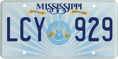 MS license plate LCY929
