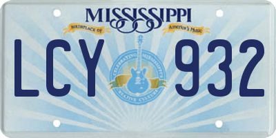 MS license plate LCY932