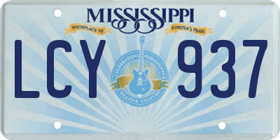 MS license plate LCY937