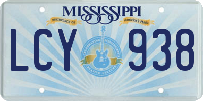 MS license plate LCY938