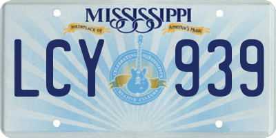 MS license plate LCY939