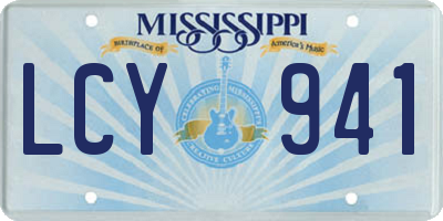 MS license plate LCY941