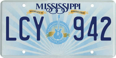 MS license plate LCY942