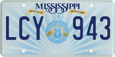 MS license plate LCY943