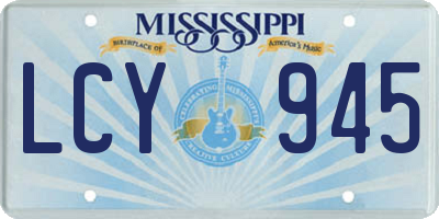 MS license plate LCY945