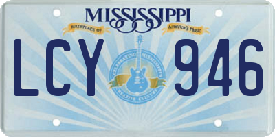 MS license plate LCY946