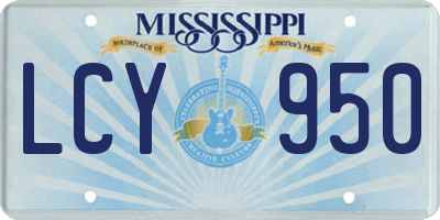 MS license plate LCY950