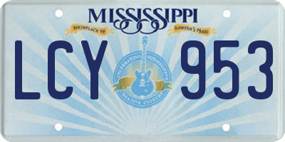 MS license plate LCY953