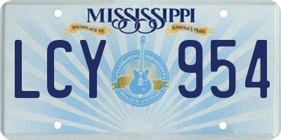 MS license plate LCY954