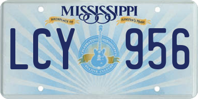 MS license plate LCY956