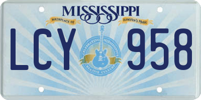 MS license plate LCY958