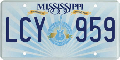 MS license plate LCY959