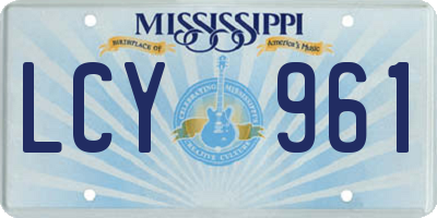 MS license plate LCY961