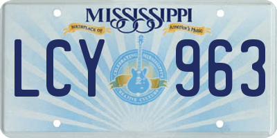 MS license plate LCY963
