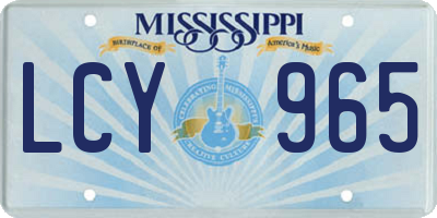 MS license plate LCY965