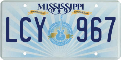 MS license plate LCY967