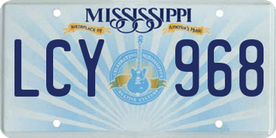 MS license plate LCY968