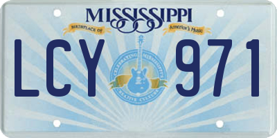 MS license plate LCY971