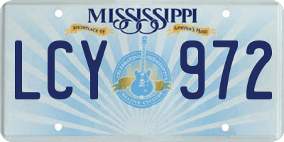 MS license plate LCY972