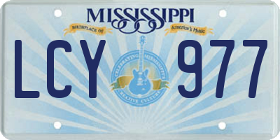 MS license plate LCY977