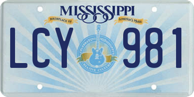 MS license plate LCY981