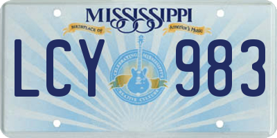 MS license plate LCY983