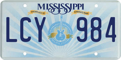 MS license plate LCY984