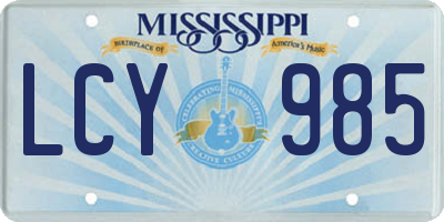MS license plate LCY985