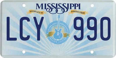 MS license plate LCY990