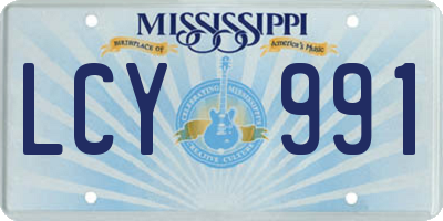 MS license plate LCY991